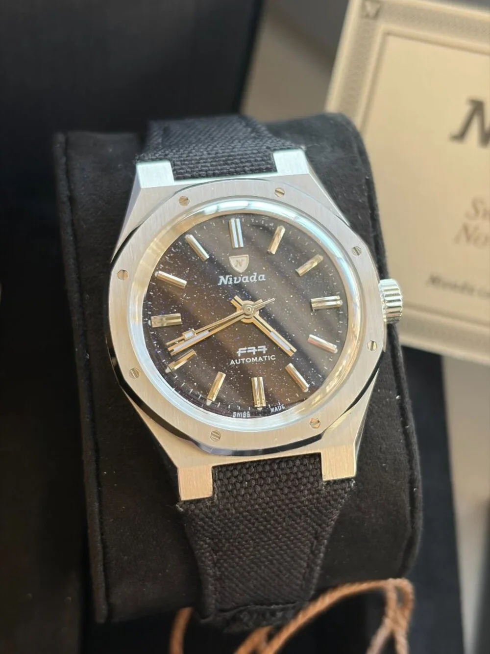 Nivada Grenchen F77 MK 1 Dark Blue Aventurine Automatic Steel 37mm - 68010A77